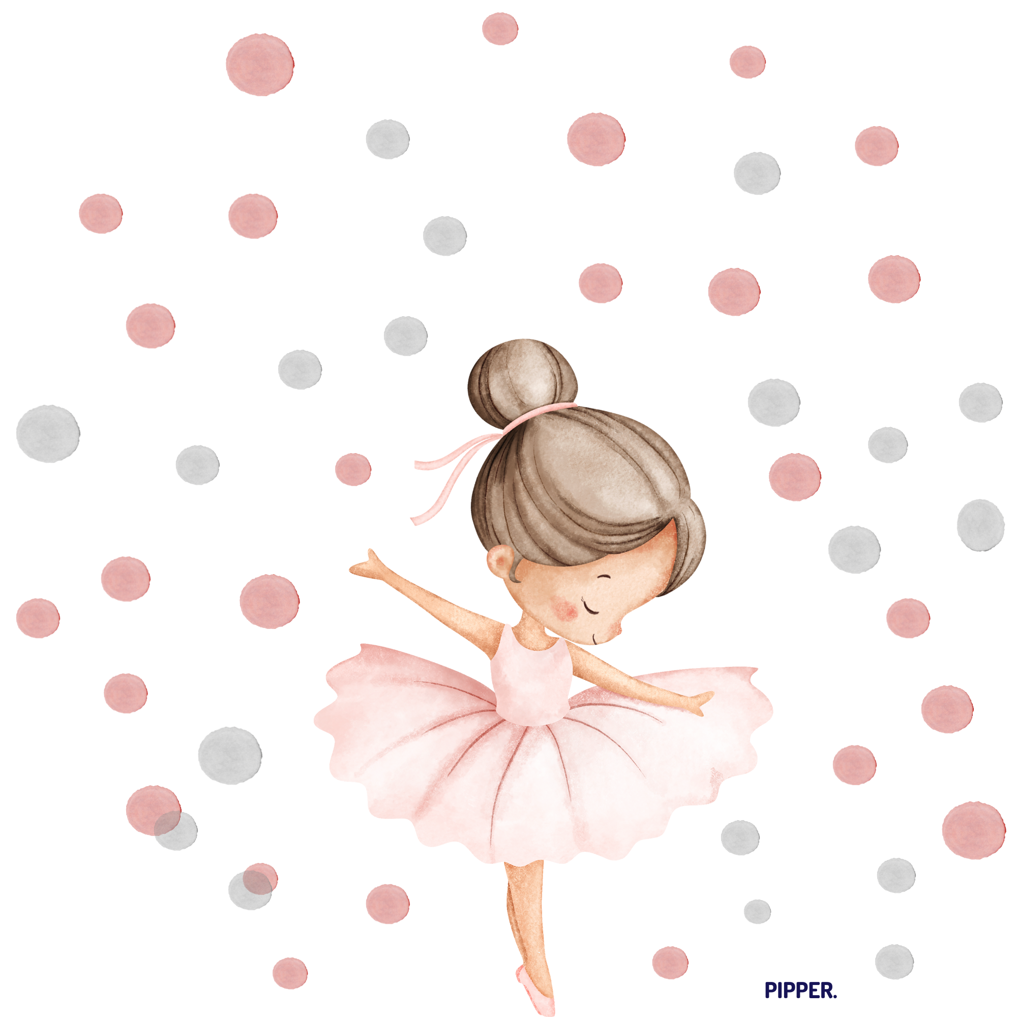 Textilná nálepka na stenu do detksej izby - Baletka